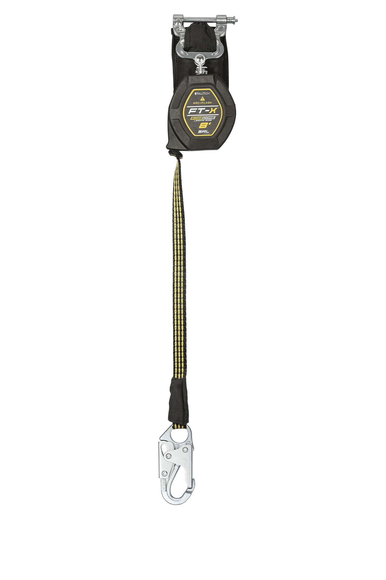 FallTech 8' FT-X EdgeCore Arc Flash Class 2 Leading Edge SRL-P - Single-leg with Steel Snap Hook - 84008SP1