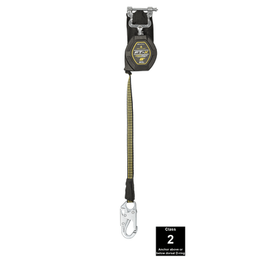 FallTech 8' FT-X EdgeCore Arc Flash Class 2 Leading Edge SRL-P - Single-leg with Steel Snap Hook - 84008SP1