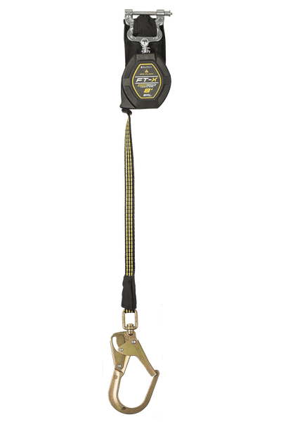 FallTech 8' FT-X EdgeCore Arc Flash Class 2 Leading Edge SRL-P - Single-leg with Steel Swivel Rebar Hook - 84008SP3S