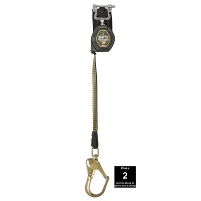 FallTech 8' FT-X EdgeCore Arc Flash Class 2 Leading Edge SRL-P - Single-leg with Steel Swivel Rebar Hook - 84008SP3S