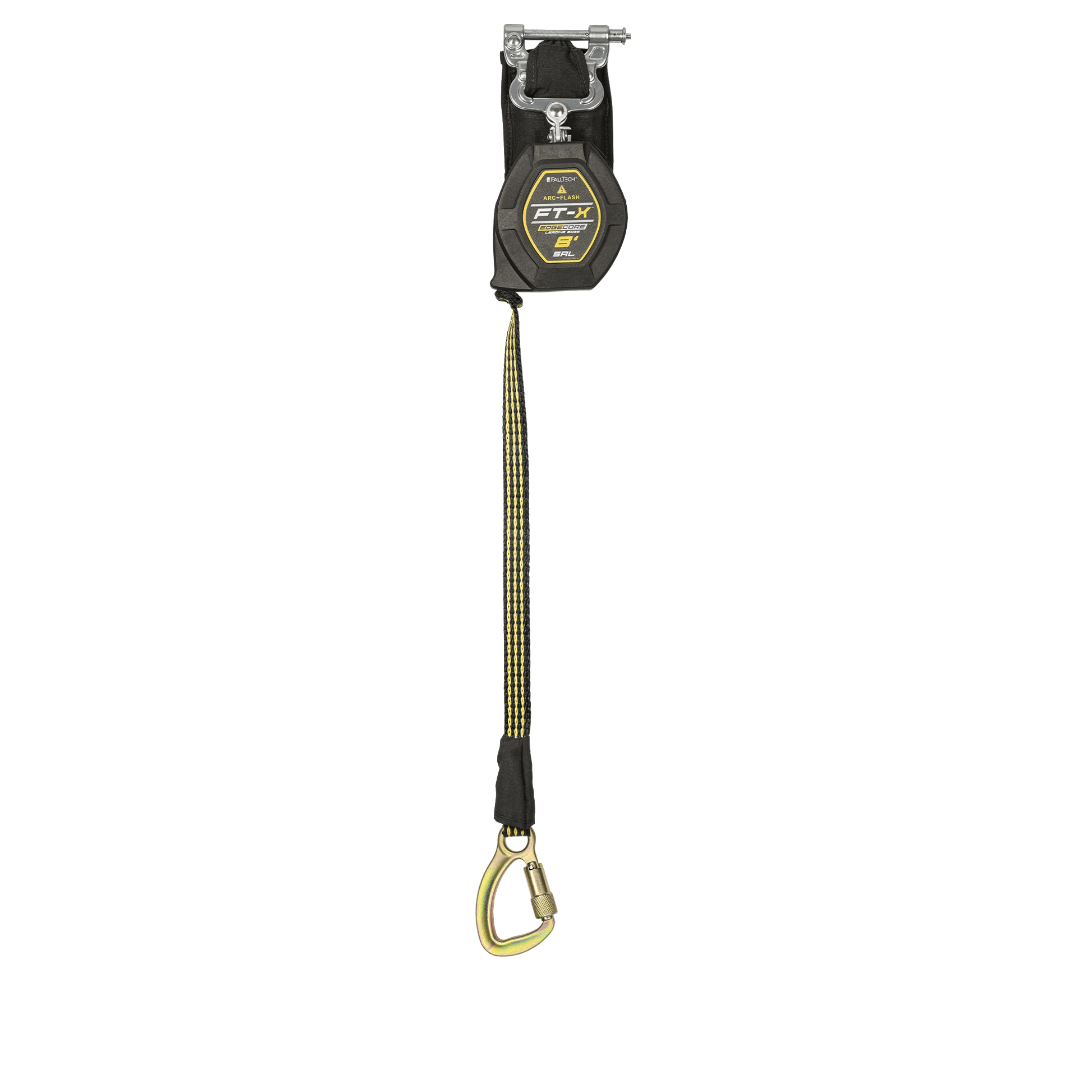 FallTech 8' FT-X EdgeCore Arc Flash Tie-Back Class 2 Leading Edge SRL-P - Single-leg with Steel 5k Carabiner - 84008SP8