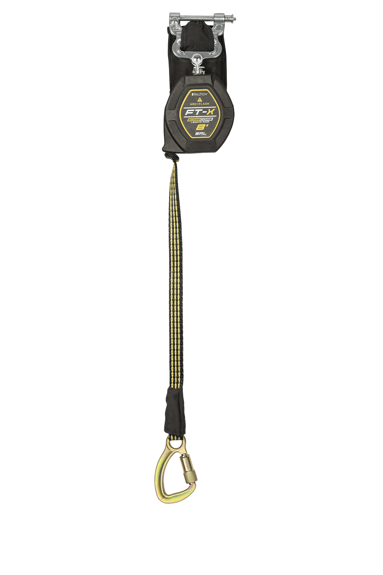 FallTech 8' FT-X EdgeCore Arc Flash Tie-Back Class 2 Leading Edge SRL-P - Single-leg with Steel 5k Carabiner - 84008SP8