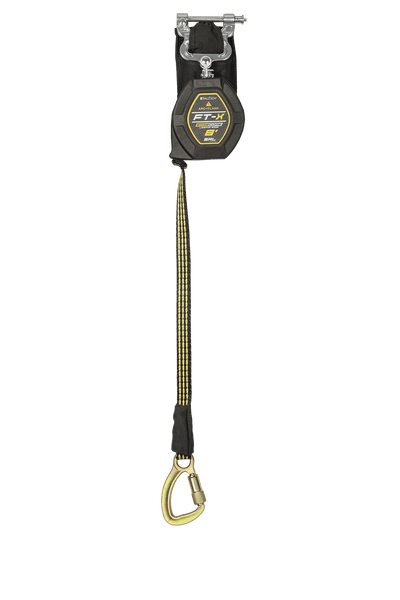 FallTech 8' FT-X EdgeCore Arc Flash Tie-Back Class 2 Leading Edge SRL-P - Single-leg with Steel 5k Carabiner - 84008SP8