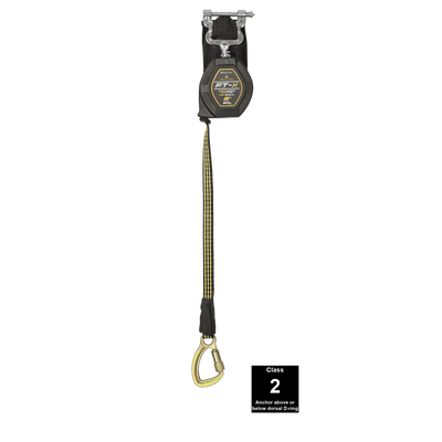FallTech 8' FT-X EdgeCore Arc Flash Tie-Back Class 2 Leading Edge SRL-P - Single-leg with Steel 5k Carabiner - 84008SP8