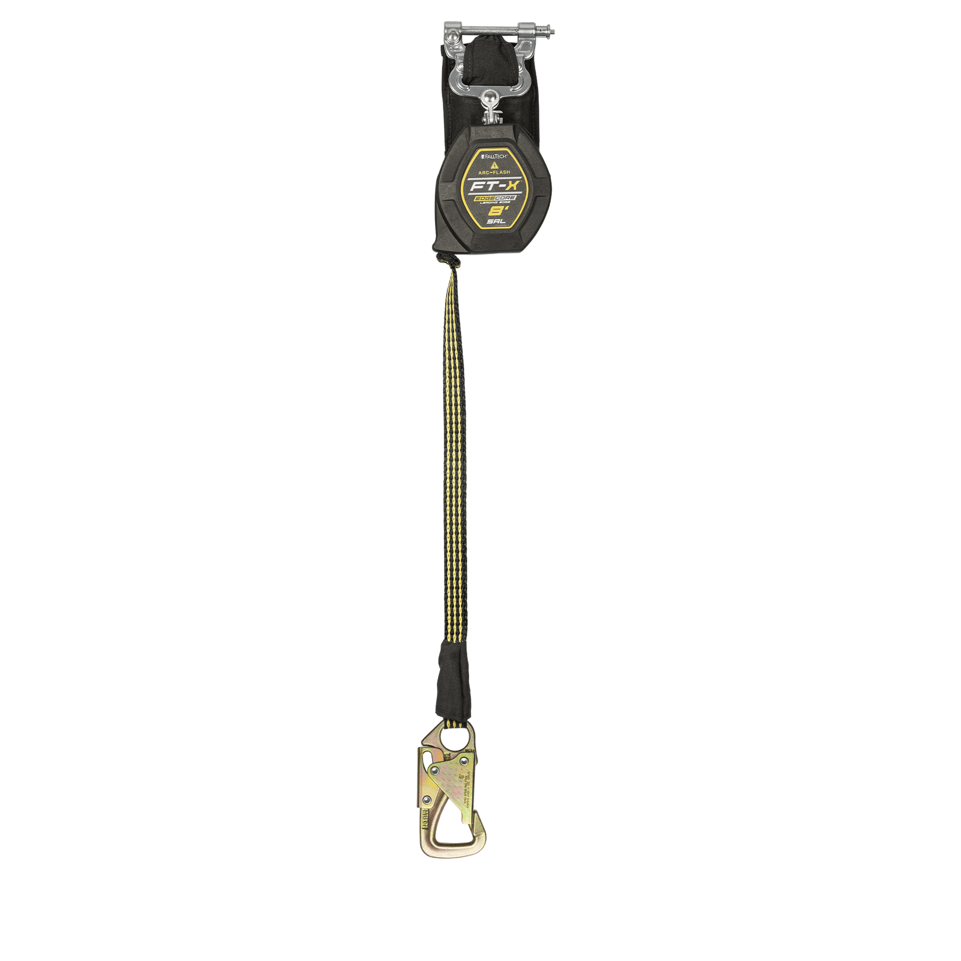 FallTech 8' FT-X EdgeCore Arc Flash Tie-Back Class 2 Leading Edge SRL-P - Single-leg with Steel 5k Snap Hook - 84008SP8S