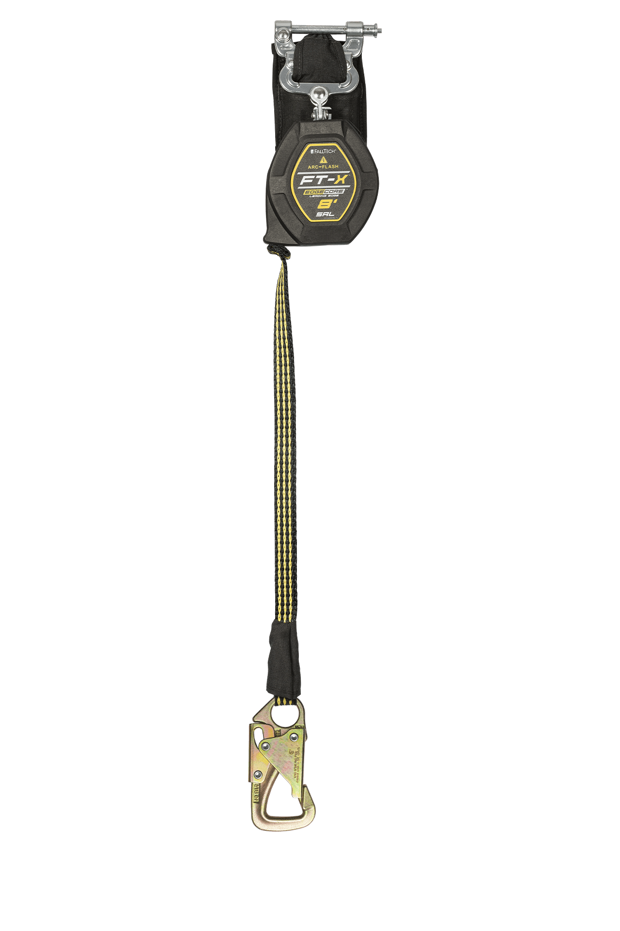 FallTech 8' FT-X EdgeCore Arc Flash Tie-Back Class 2 Leading Edge SRL-P - Single-leg with Steel 5k Snap Hook - 84008SP8S