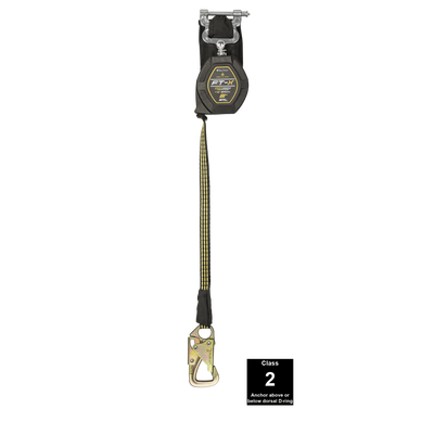 FallTech 8' FT-X EdgeCore Arc Flash Tie-Back Class 2 Leading Edge SRL-P - Single-leg with Steel 5k Snap Hook - 84008SP8S