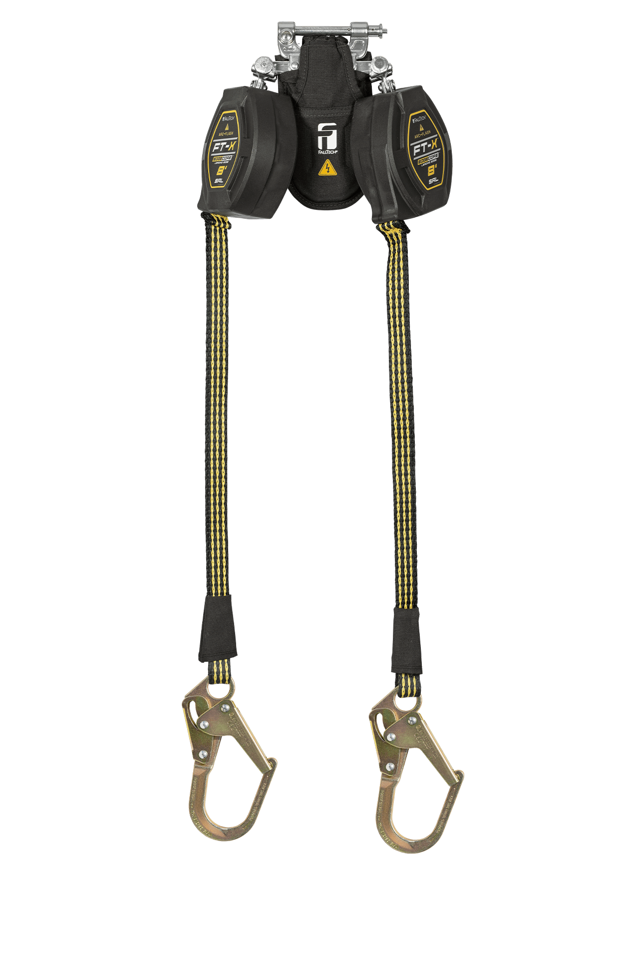 FallTech 8' FT-X EdgeCore Arc Flash Class 2 Leading Edge SRL-P - Twin-leg with Steel Mini Rebar Hooks - 84008TP0