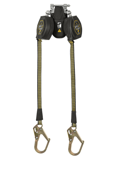 FallTech 8' FT-X EdgeCore Arc Flash Class 2 Leading Edge SRL-P - Twin-leg with Steel Mini Rebar Hooks - 84008TP0