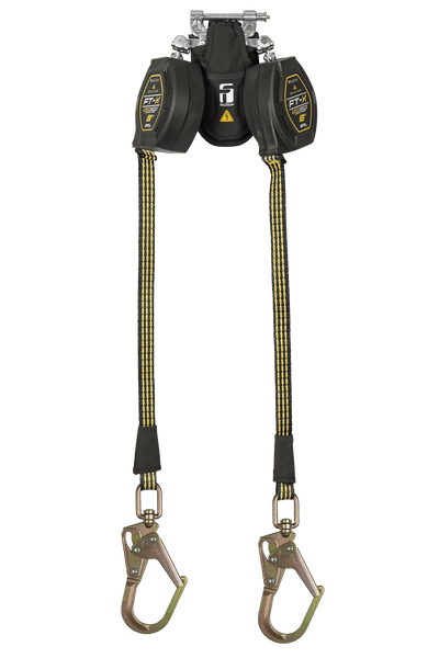 FallTech 8' FT-X EdgeCore Arc Flash Class 2 Leading Edge SRL-P - Twin-leg with Steel Mini Swivel Rebar Hooks - 84008TP0S