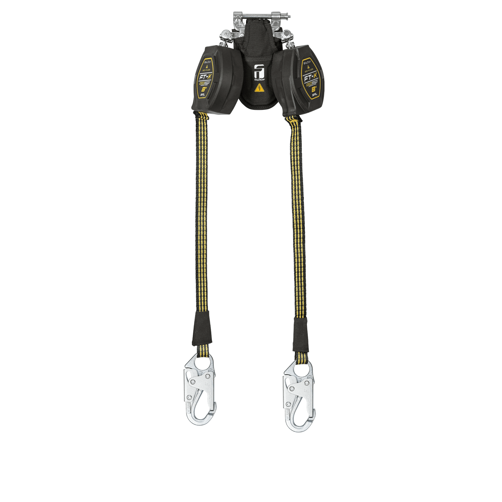 FallTech 8' FT-X EdgeCore Arc Flash Class 2 Leading Edge SRL-P - Twin-leg with Steel Snap Hooks - 84008TP1
