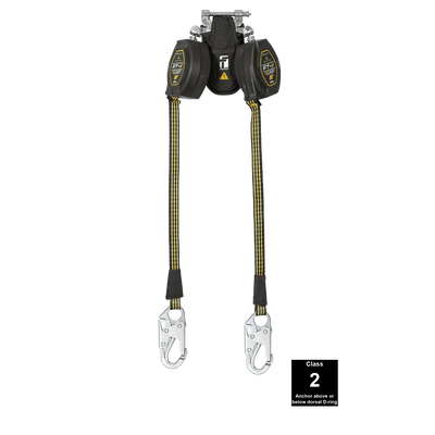 FallTech 8' FT-X EdgeCore Arc Flash Class 2 Leading Edge SRL-P - Twin-leg with Steel Snap Hooks - 84008TP1