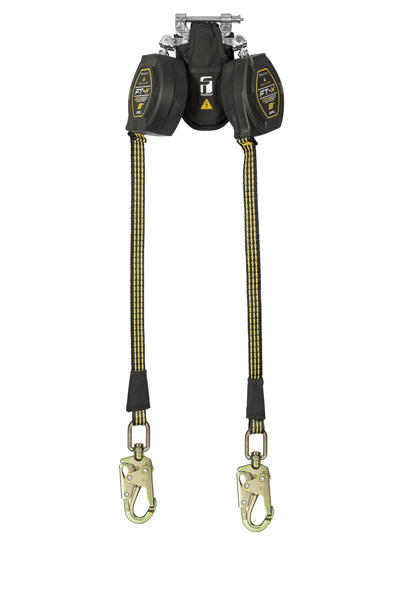 FallTech 8' FT-X EdgeCore Arc Flash Class 2 Leading Edge SRL-P - Twin-leg with Steel Swivel Snap Hooks - 84008TP2