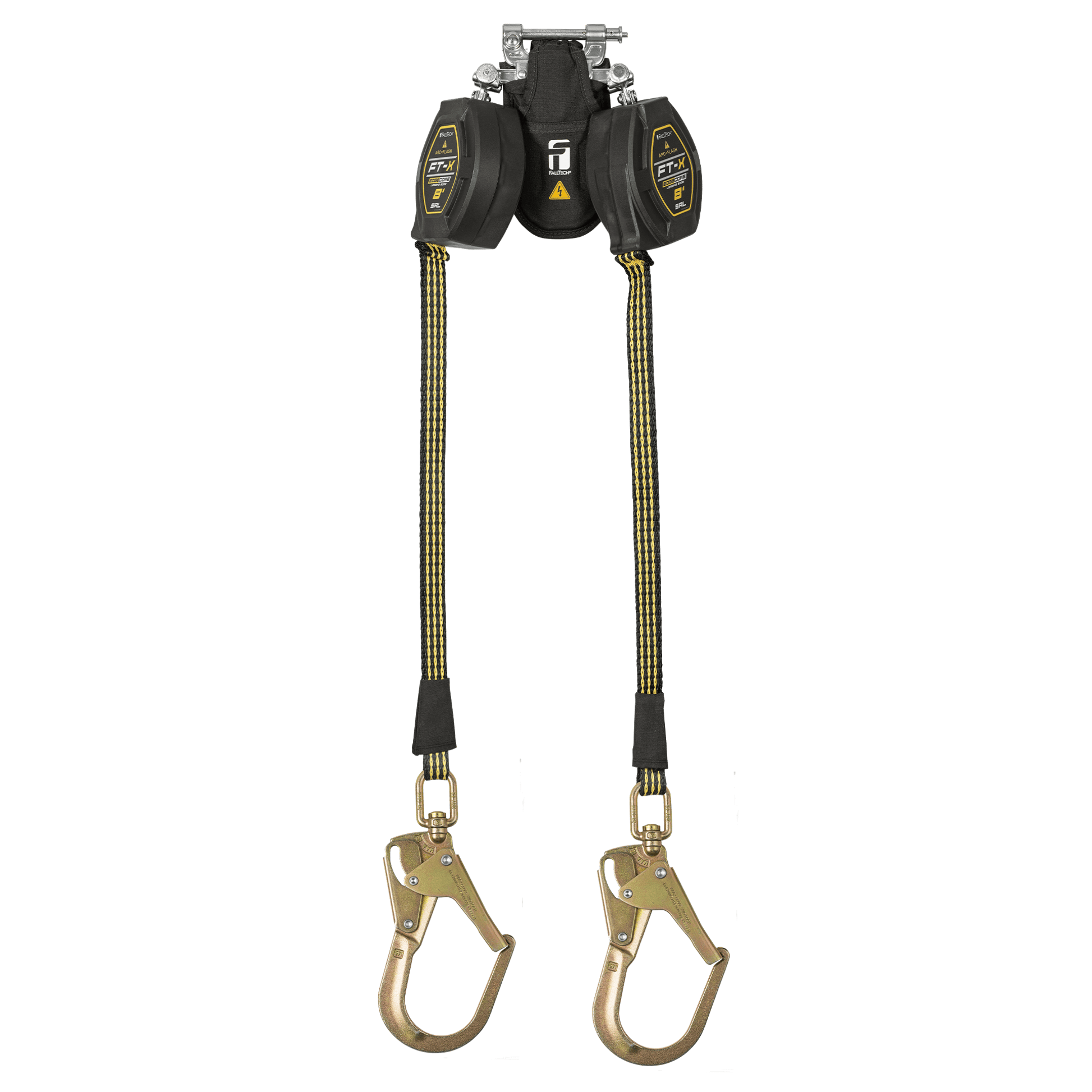 FallTech 8' FT-X EdgeCore Arc Flash Class 2 Leading Edge SRL-P - Twin-leg with Steel Swivel Rebar Hooks - 84008TP3S