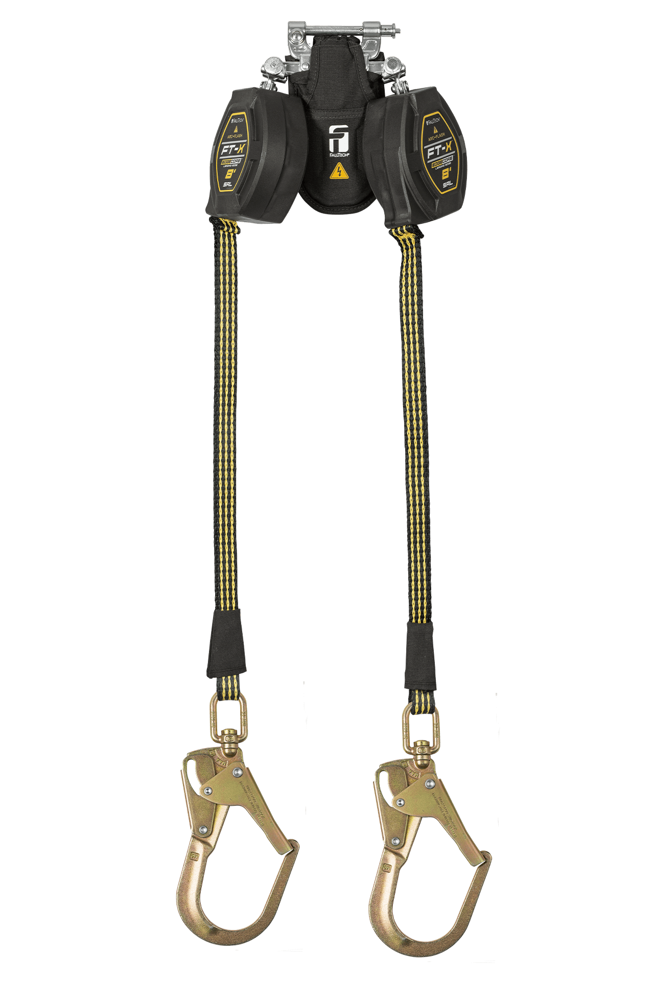 FallTech 8' FT-X EdgeCore Arc Flash Class 2 Leading Edge SRL-P - Twin-leg with Steel Swivel Rebar Hooks - 84008TP3S