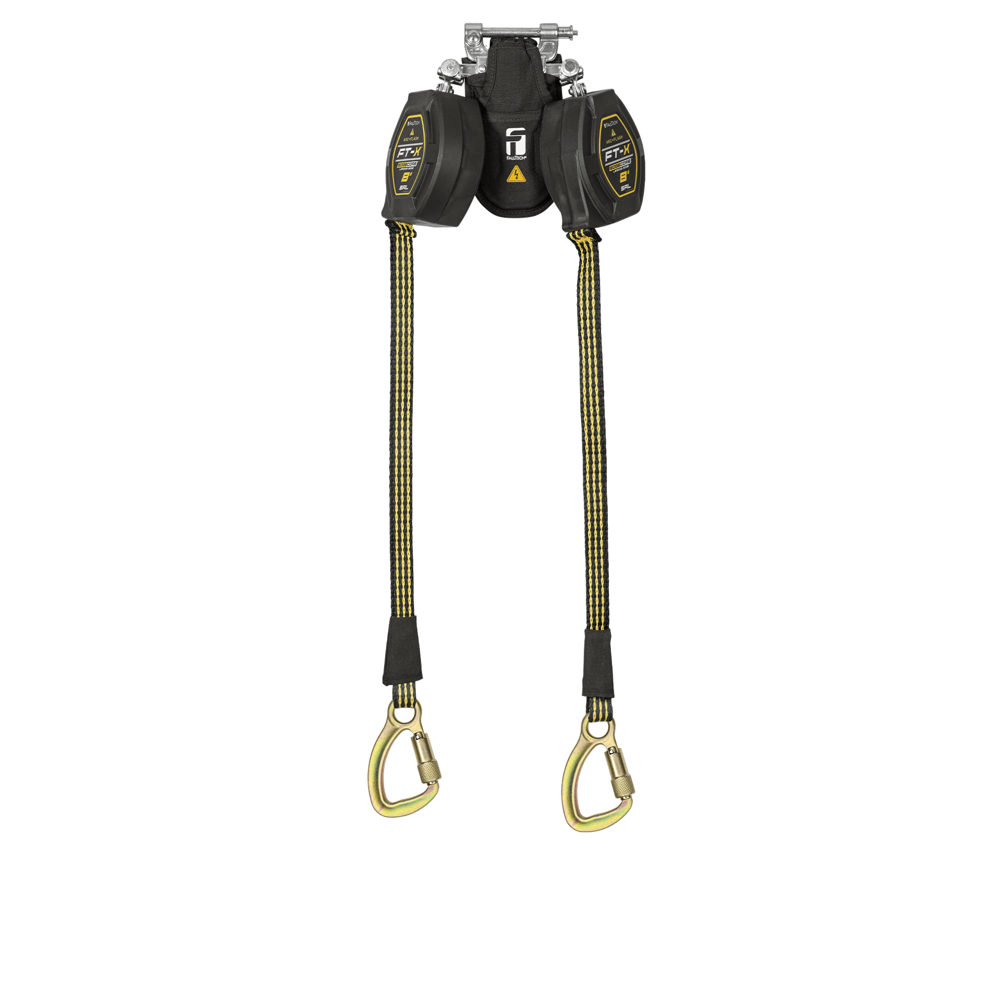 FallTech 8' FT-X EdgeCore Arc Flash Tie-Back Class 2 Leading Edge SRL-P - Twin-leg with Steel 5k Carabiners - 84008TP8