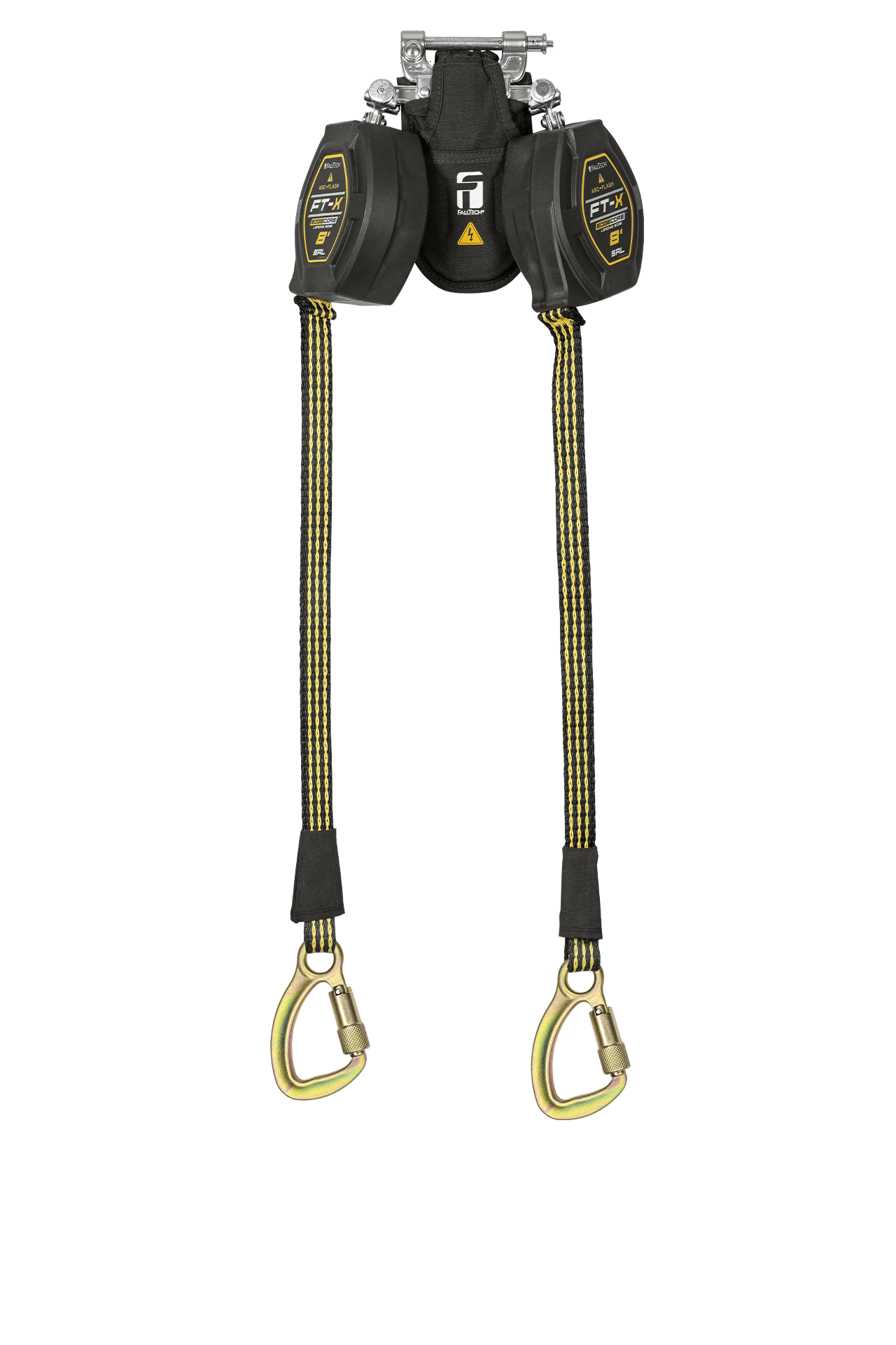 FallTech 8' FT-X EdgeCore Arc Flash Tie-Back Class 2 Leading Edge SRL-P - Twin-leg with Steel 5k Carabiners - 84008TP8