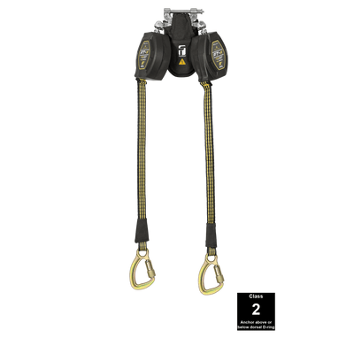 FallTech 8' FT-X EdgeCore Arc Flash Tie-Back Class 2 Leading Edge SRL-P - Twin-leg with Steel 5k Carabiners - 84008TP8