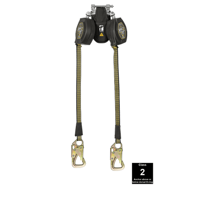 FallTech 8' FT-X EdgeCore Arc Flash Tie-Back Class 2 Leading Edge SRL-P - Twin-leg with Steel 5k Snap Hooks - 84008TP8S