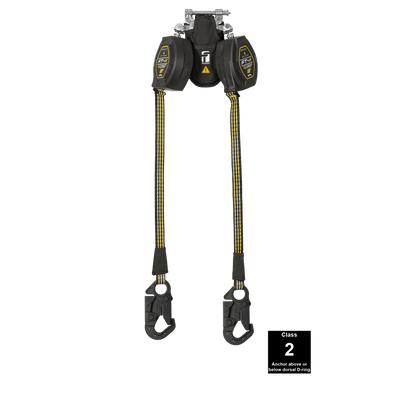 FallTech 8' FT-X EdgeCore Arc Flash Class 2 Leading Edge SRL-P - Twin-leg with Dielectric Snap Hooks - 84008TPD1