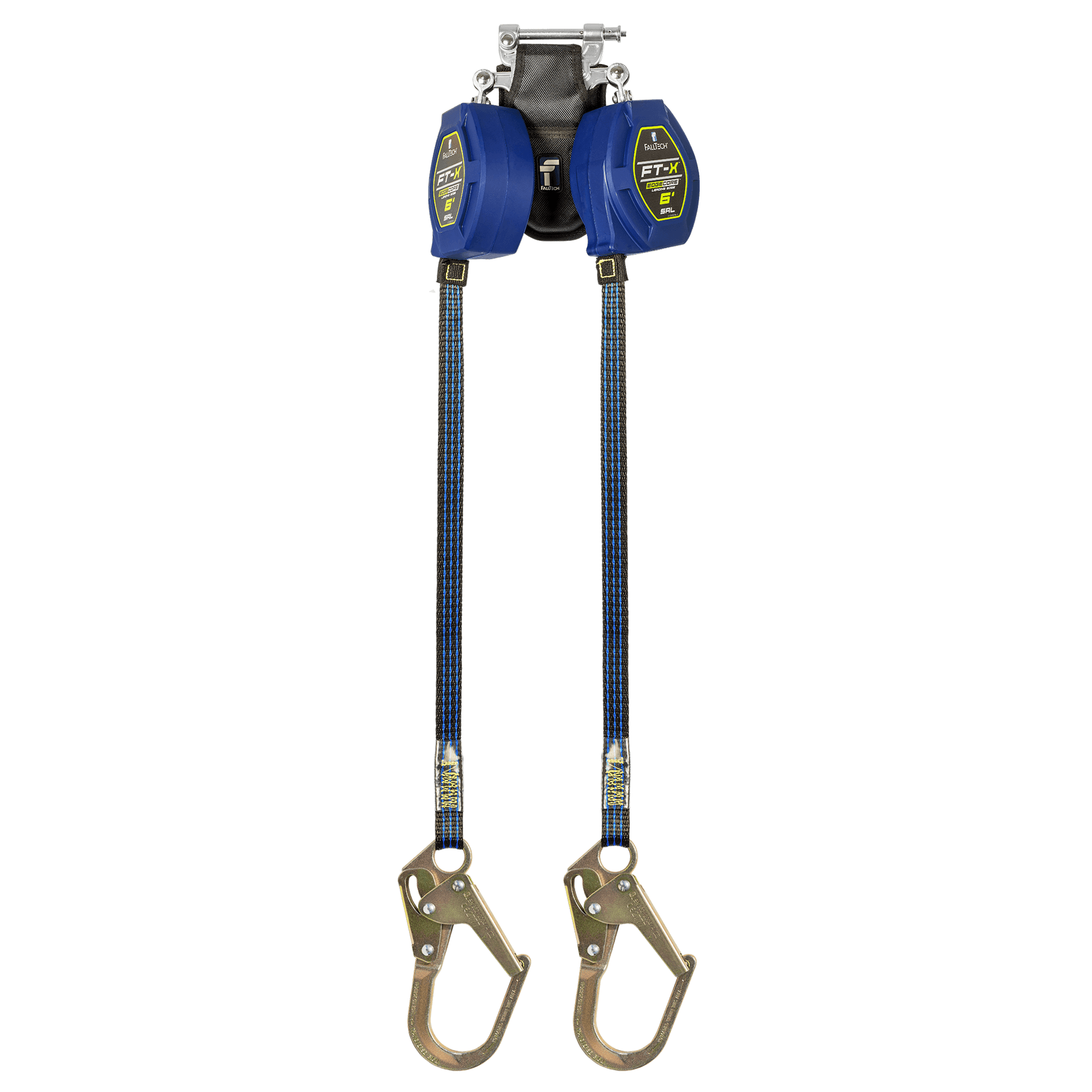 FallTech 6' FT-X Class 2 Twin Leg EdgeCore Leading Edge SRL - Steel Mini Rebar Hooks - 84106TP0