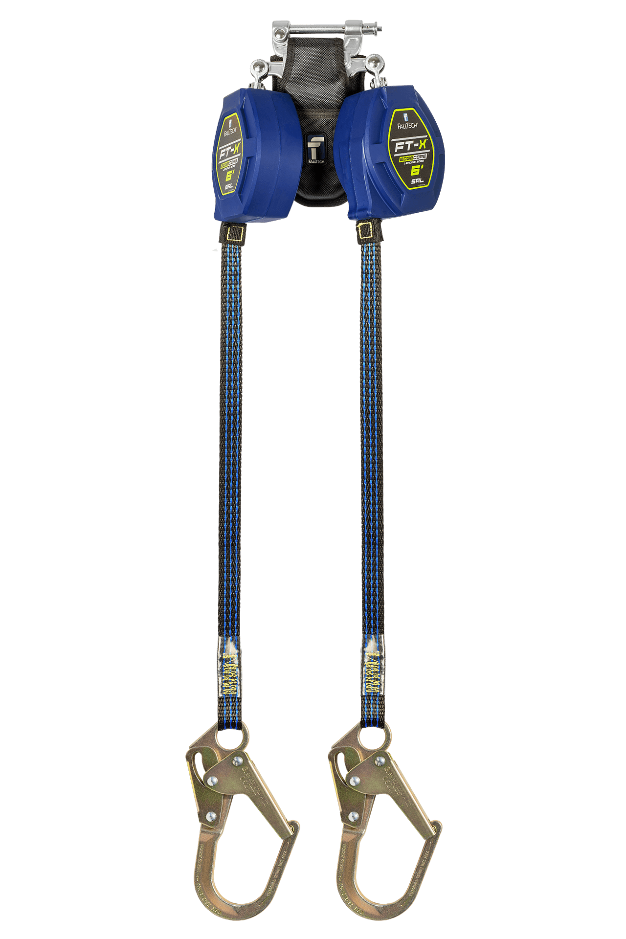 FallTech 6' FT-X Class 2 Twin Leg EdgeCore Leading Edge SRL - Steel Mini Rebar Hooks - 84106TP0