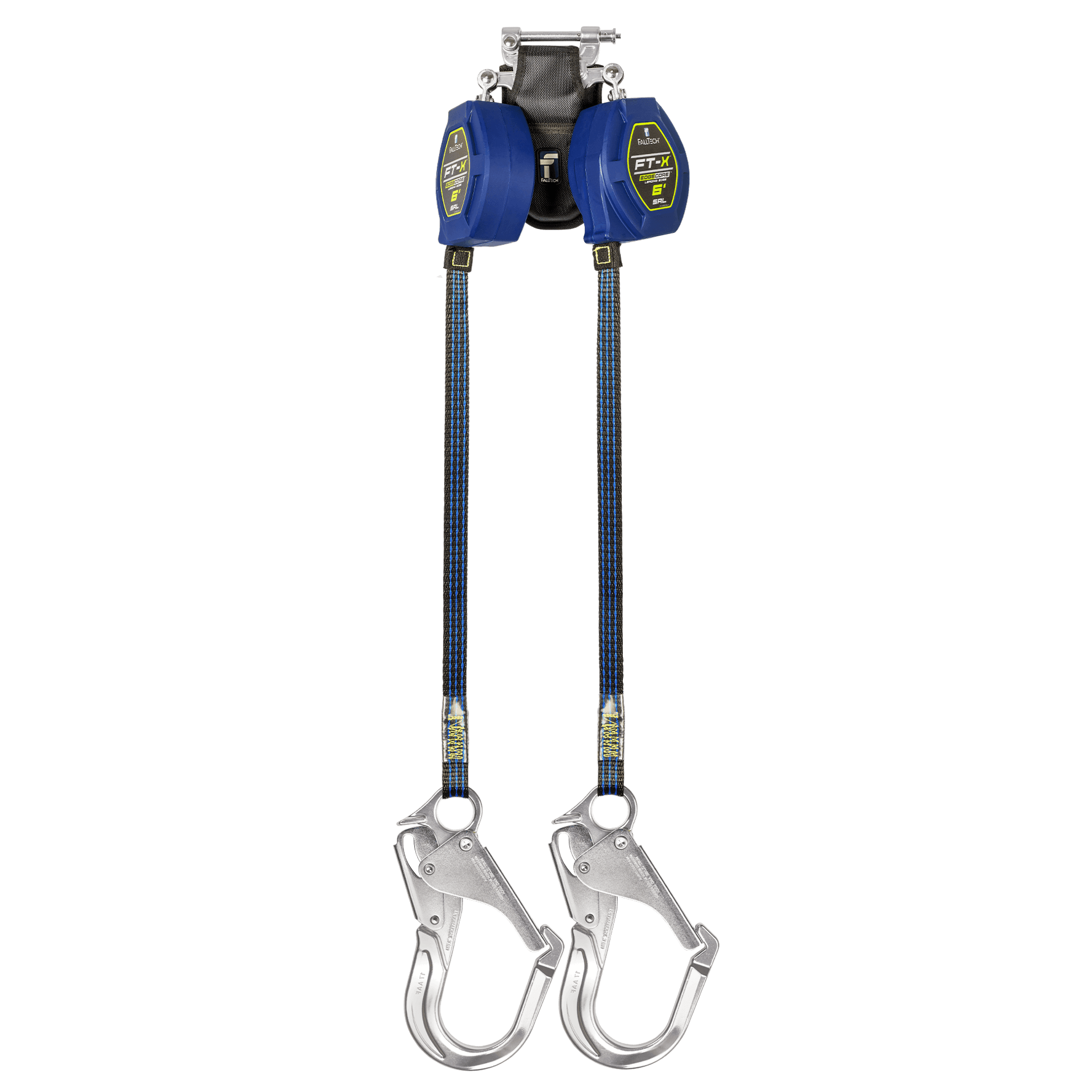 FallTech 6' FT-X Class 2 Twin Leg EdgeCore Leading Edge SRL - Aluminum Rebar Hooks - 84106TP5