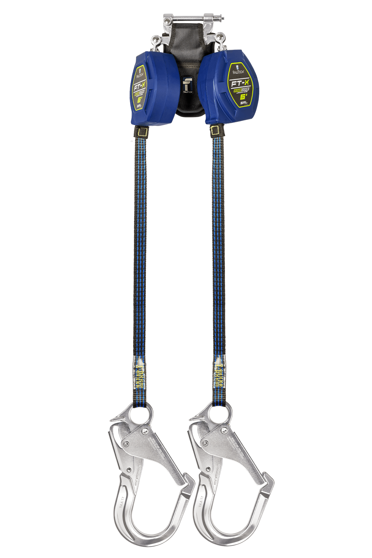 FallTech 6' FT-X Class 2 Twin Leg EdgeCore Leading Edge SRL - Aluminum Rebar Hooks - 84106TP5