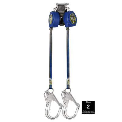 FallTech 6' FT-X Class 2 Twin Leg EdgeCore Leading Edge SRL - Aluminum Rebar Hooks - 84106TP5