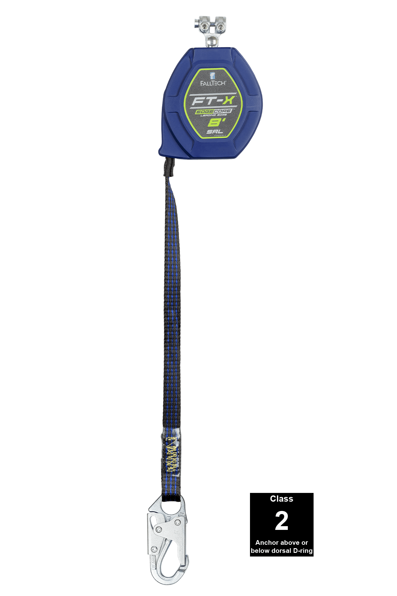 FallTech 8' FT-X EdgeCore Class 2 Leading Edge Personal SRL - Replacement-leg with Steel Snap Hooks - 84108RP1