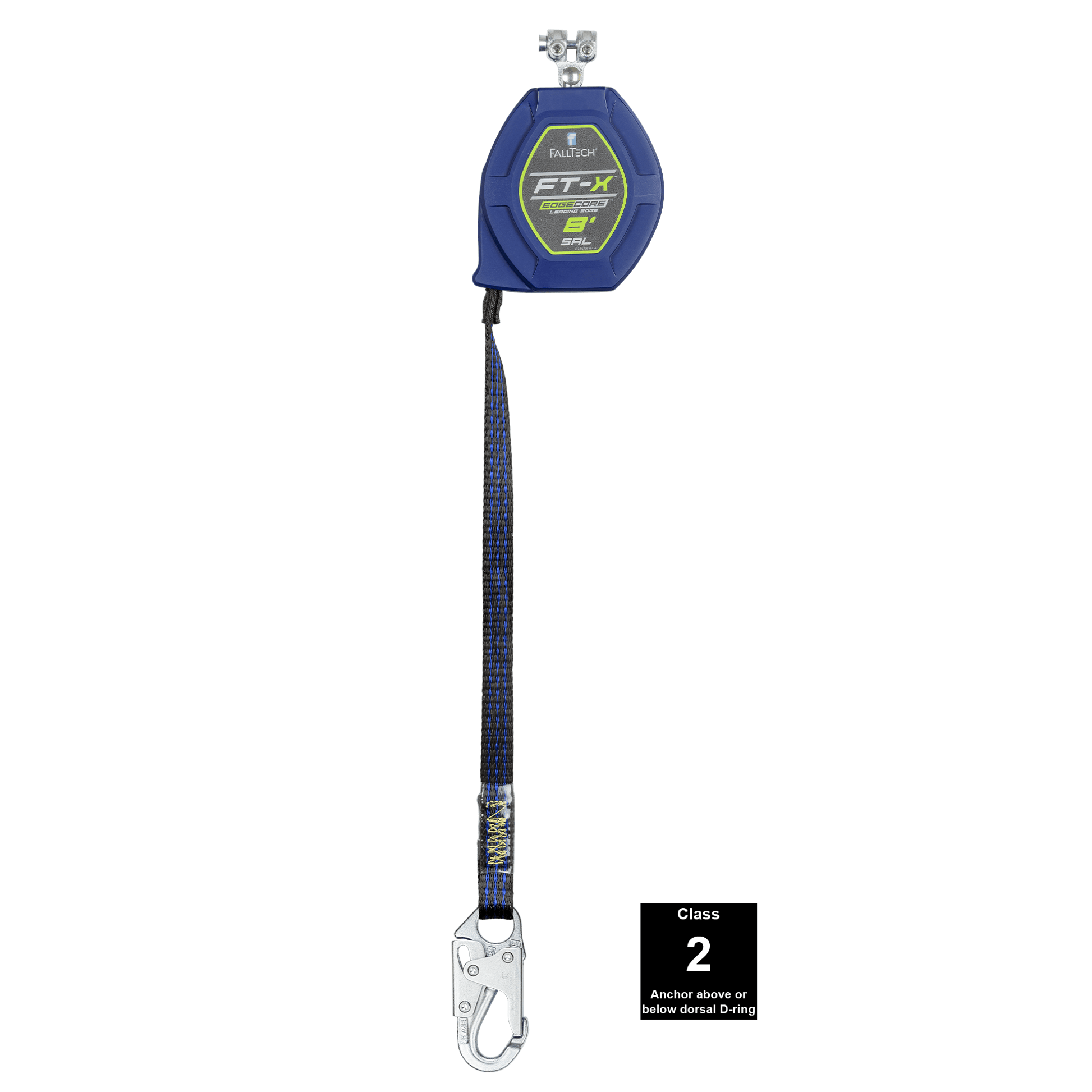 FallTech 8' FT-X EdgeCore Class 2 Leading Edge Personal SRL - Replacement-leg with Steel Snap Hooks - 84108RP1