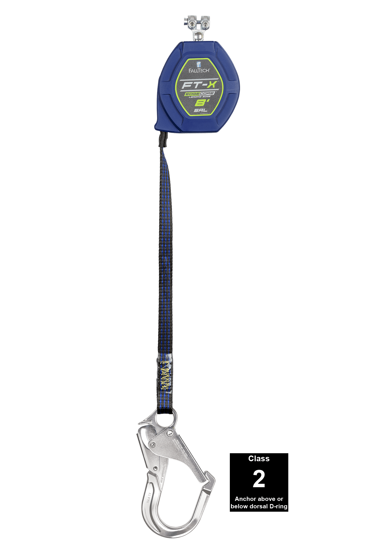 FallTech 8' FT-X EdgeCore Class 2 Leading Edge Personal SRL - Replacement-leg with Aluminum Rebar Hooks - 84108RP5