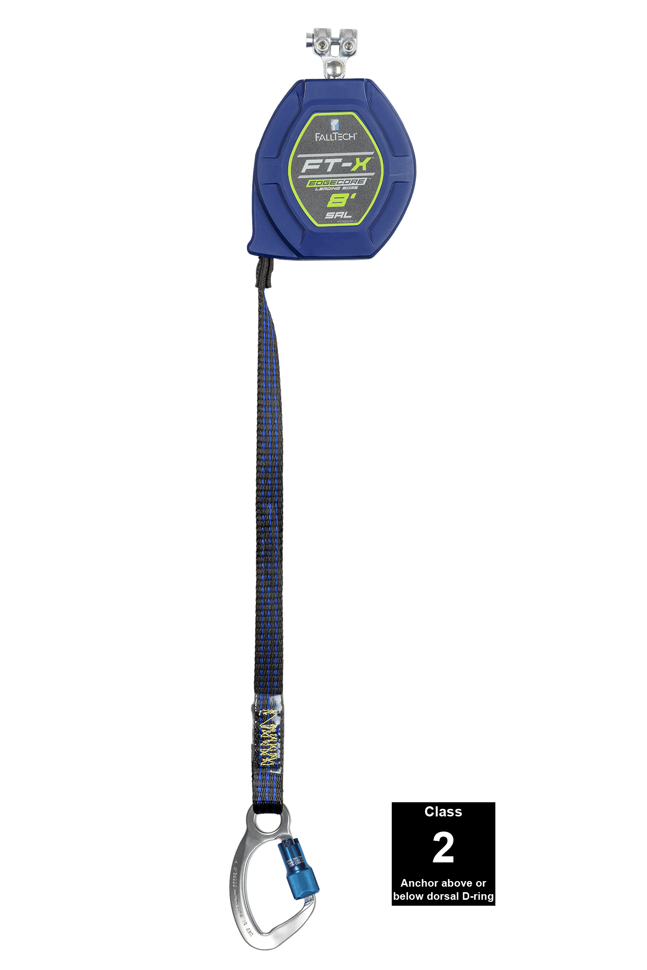 FallTech 8' FT-X EdgeCore Class 2 Leading Edge Personal SRL - Replacement-leg with Aluminum CE Carabiners - 84108RP6