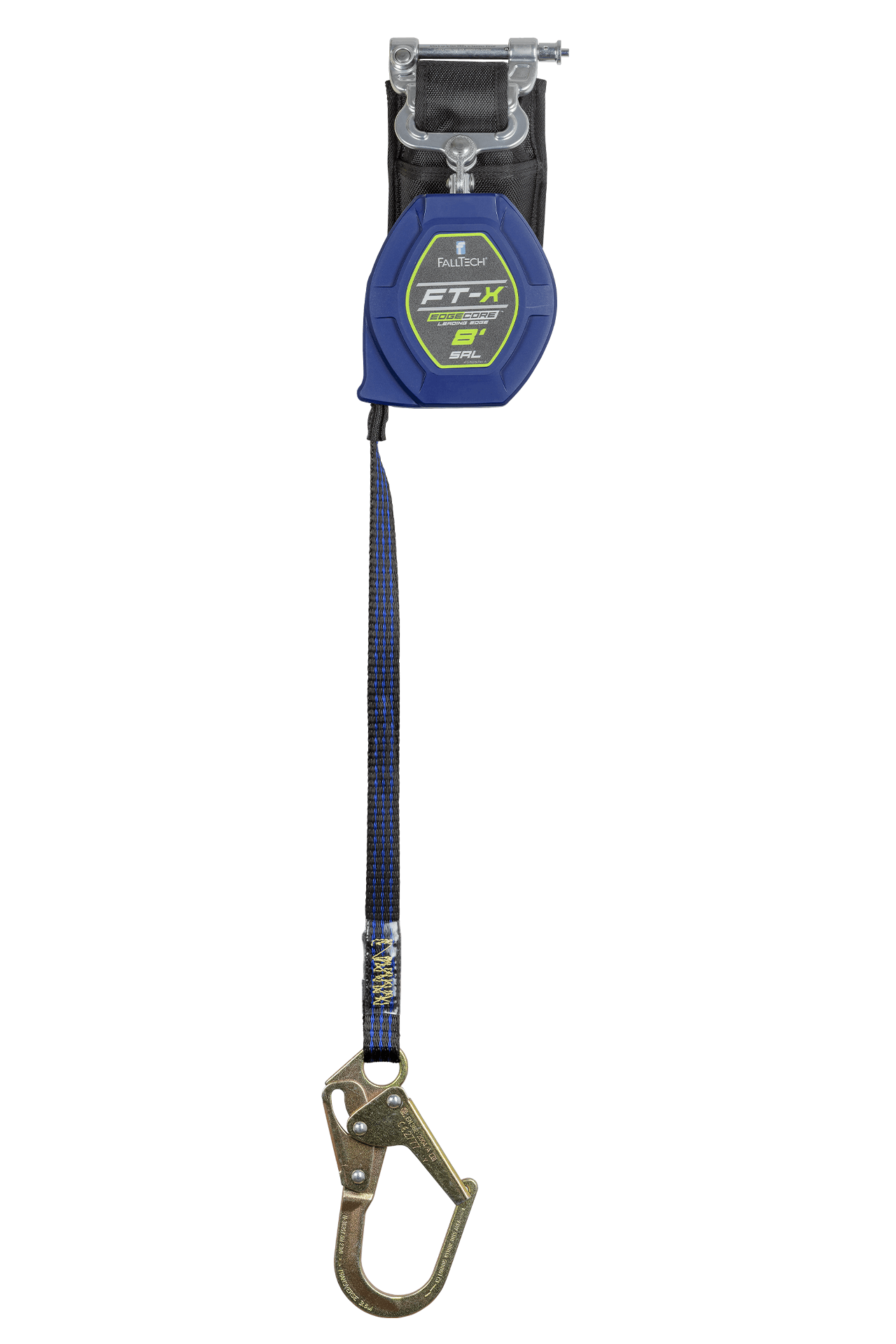 FallTech 8' FT-X Class 2 Single-leg EdgeCore Leading Edge SRL - Steel Mini Rebar Hook - 84108SP0