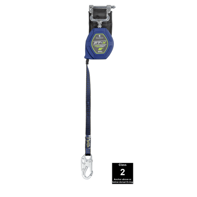 FallTech 8' FT-X Class 2 Single-leg EdgeCore Leading Edge SRL - Steel Snap Hook - 84108SP1