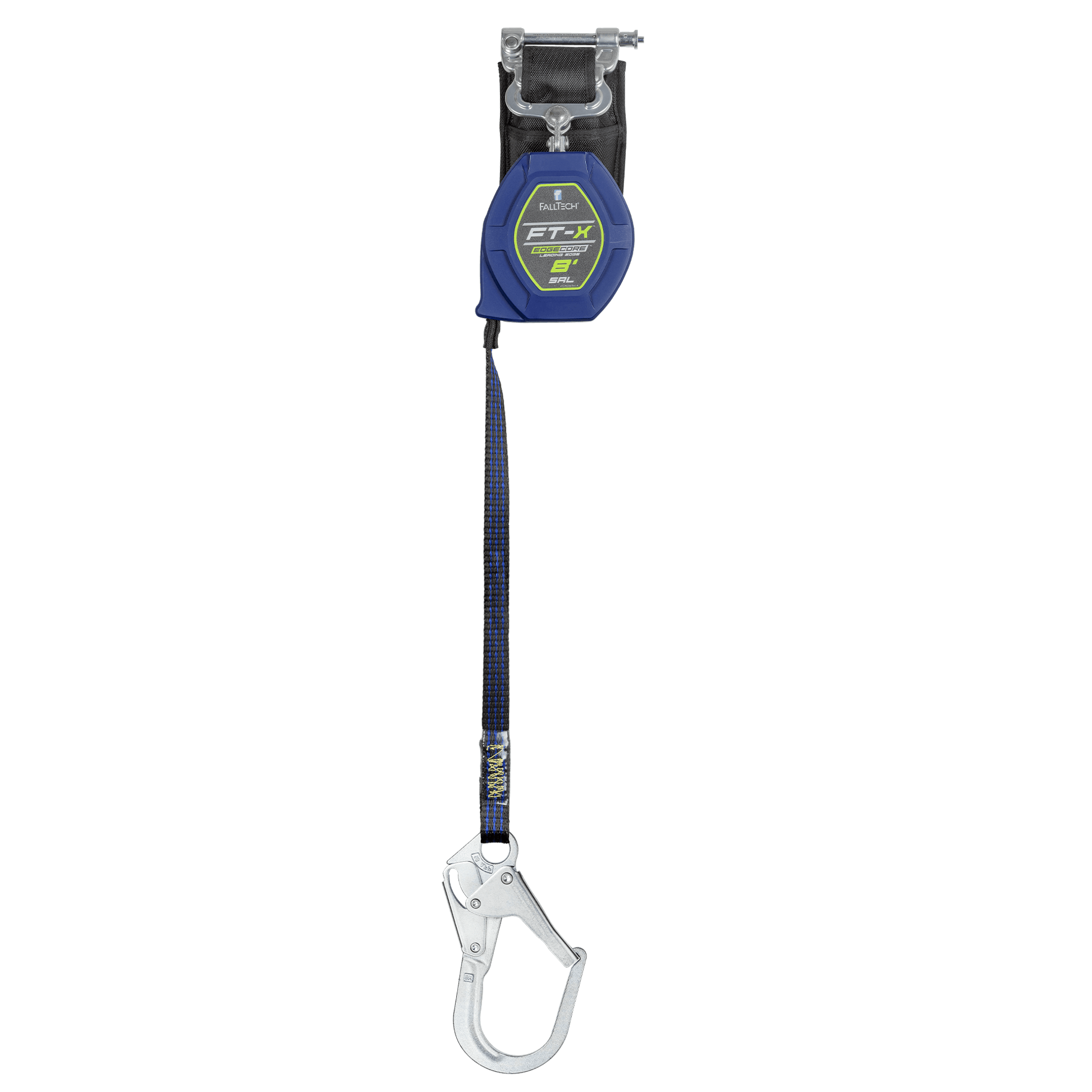 FallTech 8' FT-X Class 2 Single-leg EdgeCore Leading Edge SRL - Steel Rebar Hook - 84108SP3