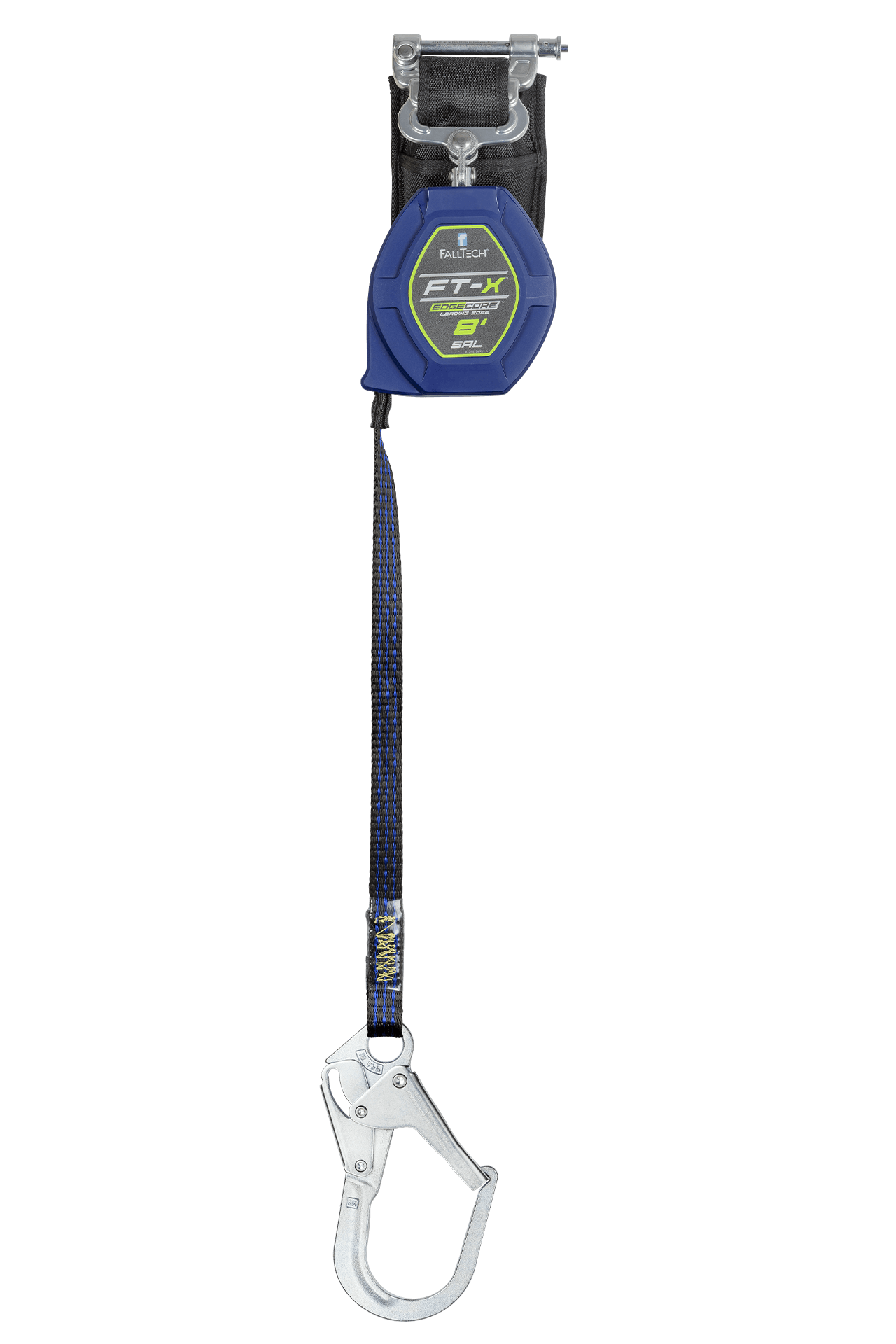 FallTech 8' FT-X Class 2 Single-leg EdgeCore Leading Edge SRL - Steel Rebar Hook - 84108SP3