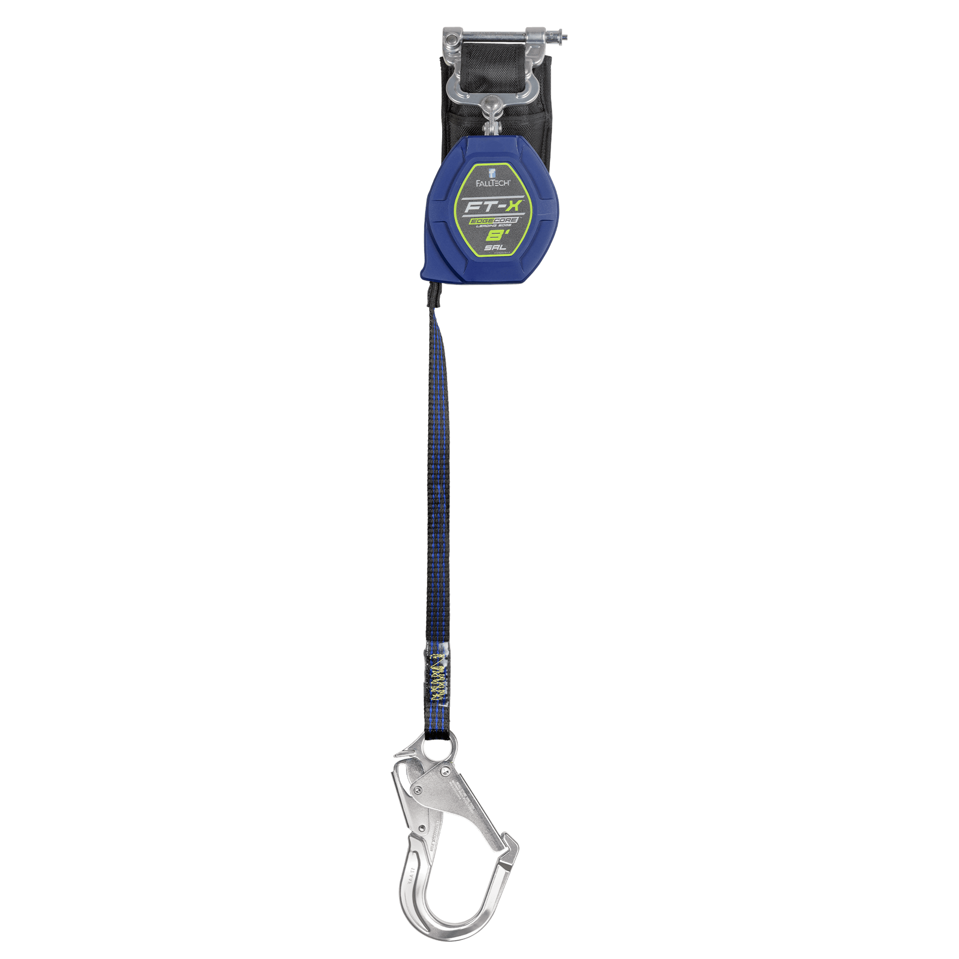 FallTech 8' FT-X Class 2 Single-leg EdgeCore Leading Edge SRL - Aluminum Rebar Hook - 84108SP5
