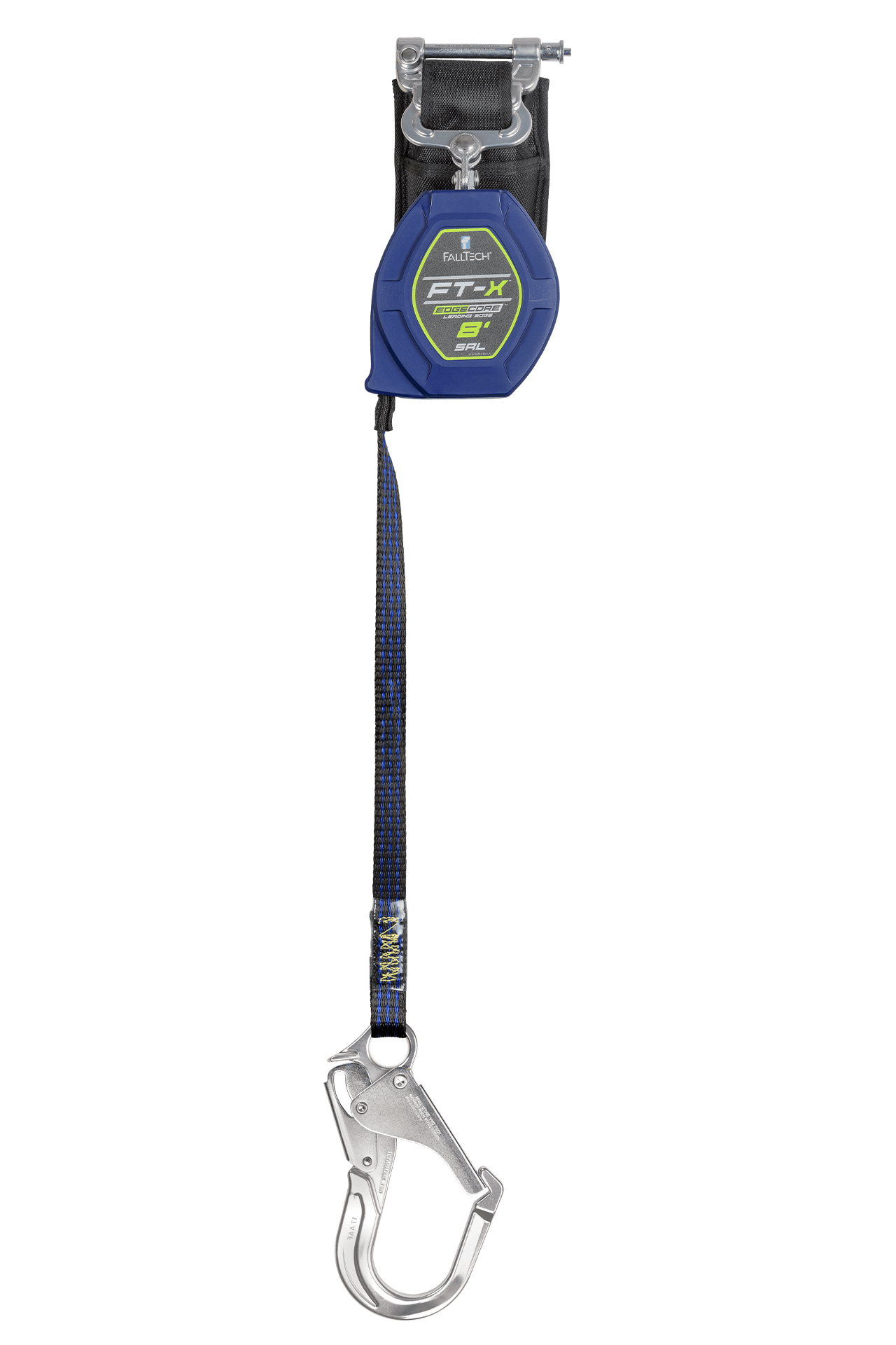FallTech 8' FT-X Class 2 Single-leg EdgeCore Leading Edge SRL - Aluminum Rebar Hook - 84108SP5
