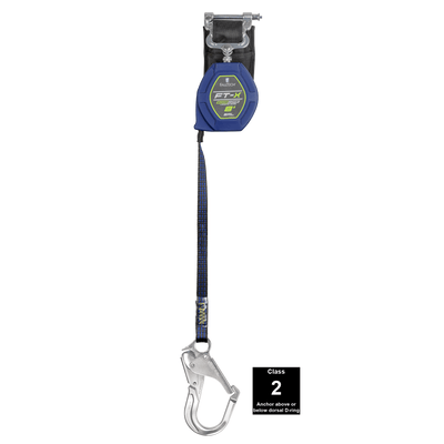 FallTech 8' FT-X Class 2 Single-leg EdgeCore Leading Edge SRL - Aluminum Rebar Hook - 84108SP5