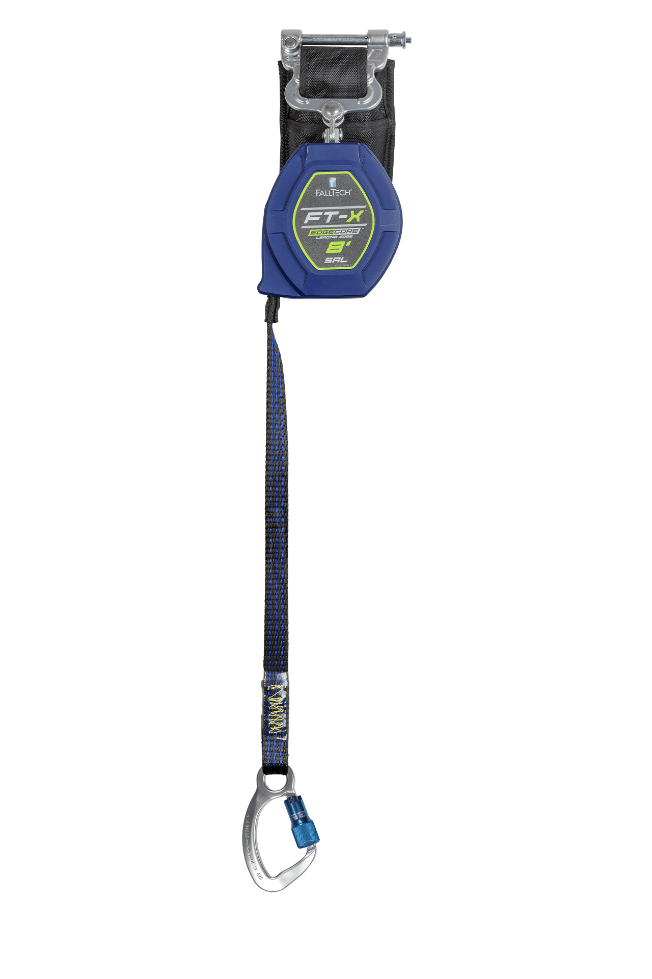 FallTech 8' FT-X Class 2 Single-leg EdgeCore Leading Edge SRL - Aluminum CE Carabiner - 84108SP6