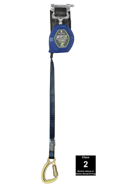 FallTech 8' FT-X Class 2 Single-leg EdgeCore Leading Edge Tie-Back SRL - Steel Carabiner - 84108SP8