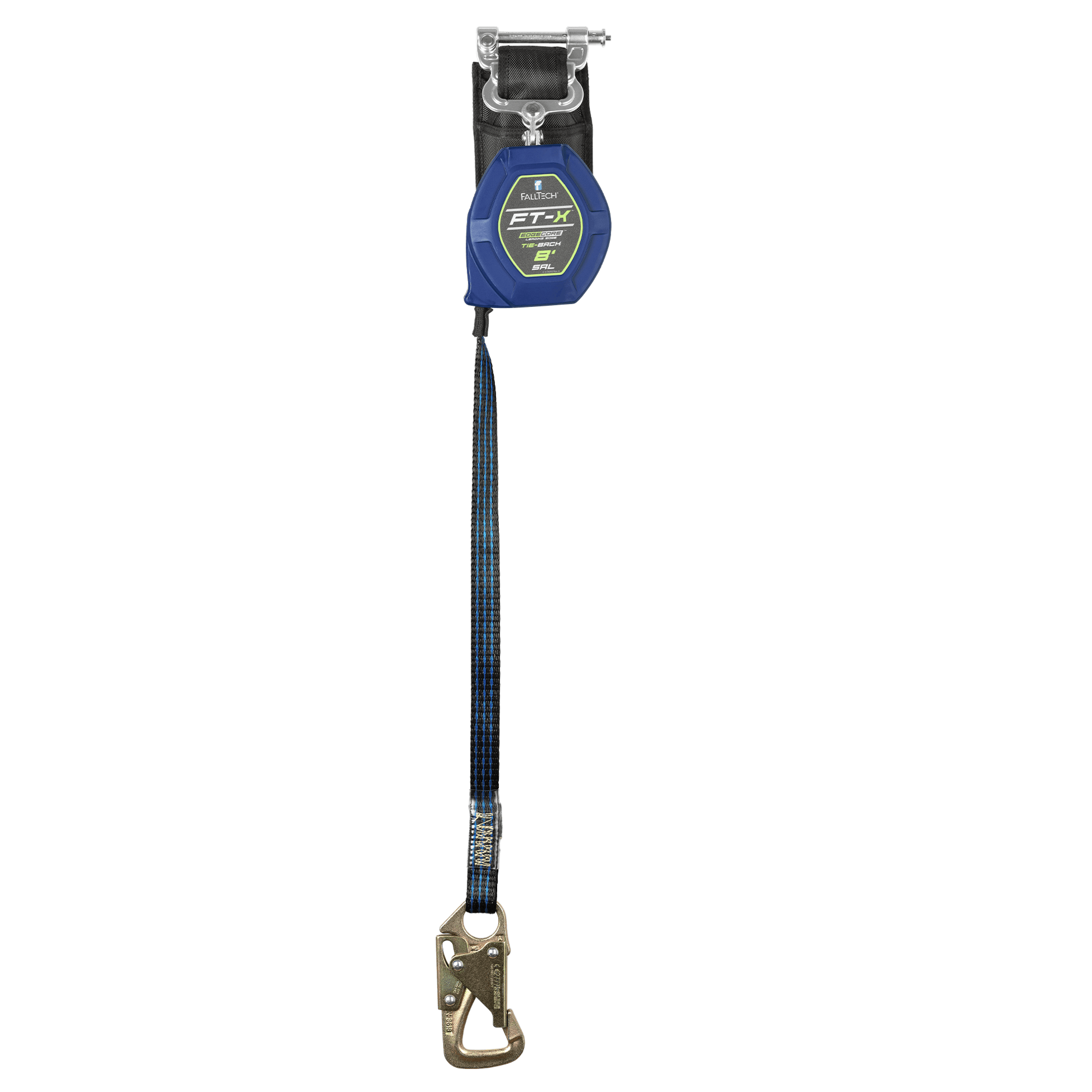 FallTech 8' FT-X Class 2 Single-leg EdgeCore Leading Edge Tie-Back SRL - Steel Snap Hook - 84108SP8S