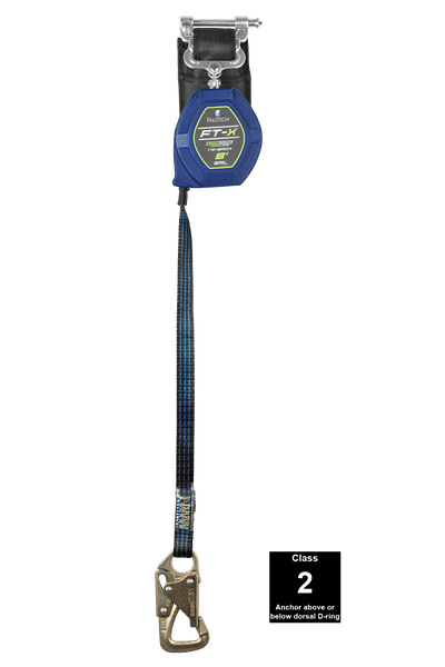 FallTech 8' FT-X Class 2 Single-leg EdgeCore Leading Edge Tie-Back SRL - Steel Snap Hook - 84108SP8S