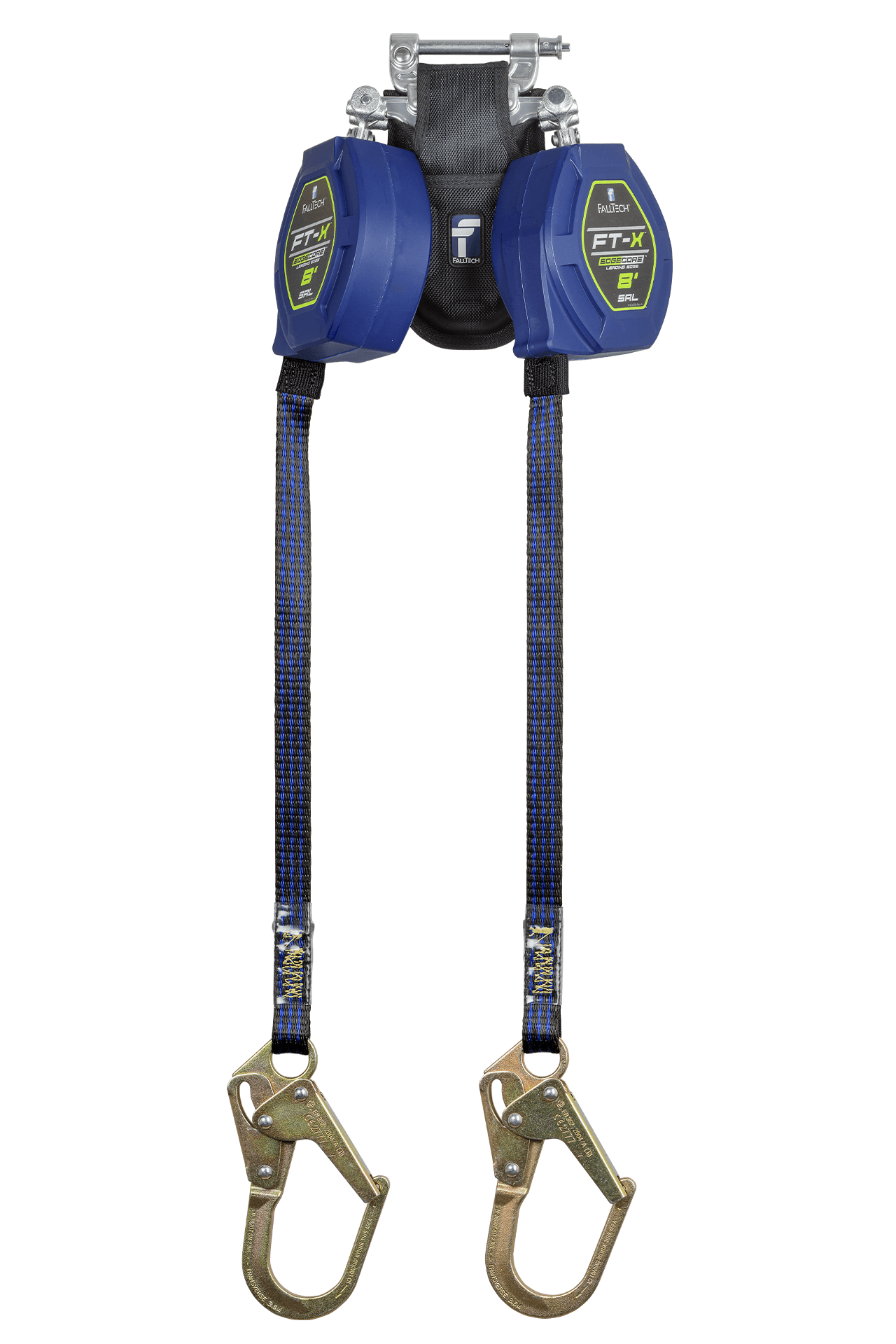 FallTech 8' FT-X Class 2 Twin Leg EdgeCore Leading Edge SRL - Steel Mini Rebar Hooks - 84108TP0