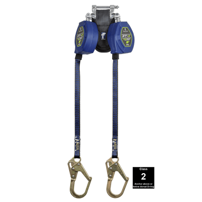 FallTech 8' FT-X Class 2 Twin Leg EdgeCore Leading Edge SRL - Steel Mini Rebar Hooks - 84108TP0
