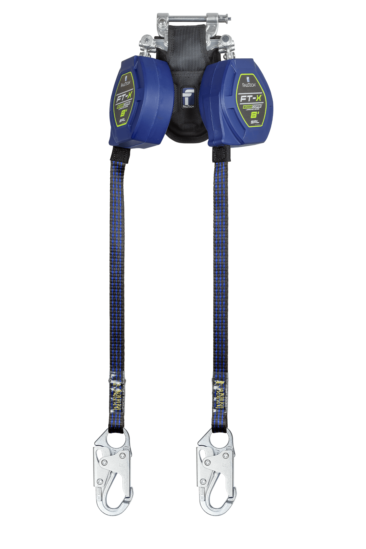 FallTech 8' FT-X Class 2 Twin Leg EdgeCore Leading Edge SRL - Steel Snap Hooks - 84108TP1