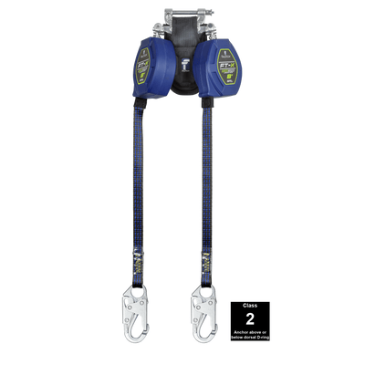 FallTech 8' FT-X Class 2 Twin Leg EdgeCore Leading Edge SRL - Steel Snap Hooks - 84108TP1