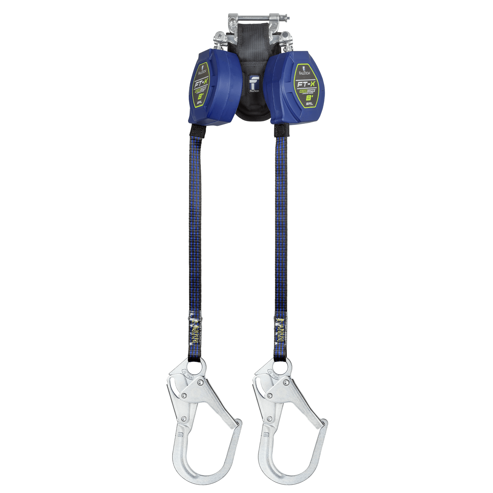 FallTech 8' FT-X Class 2 Twin Leg EdgeCore Leading Edge SRL - Steel Rebar Hooks - 84108TP3
