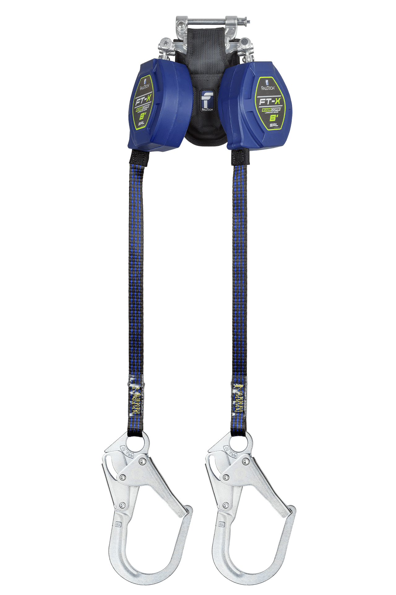 FallTech 8' FT-X Class 2 Twin Leg EdgeCore Leading Edge SRL - Steel Rebar Hooks - 84108TP3